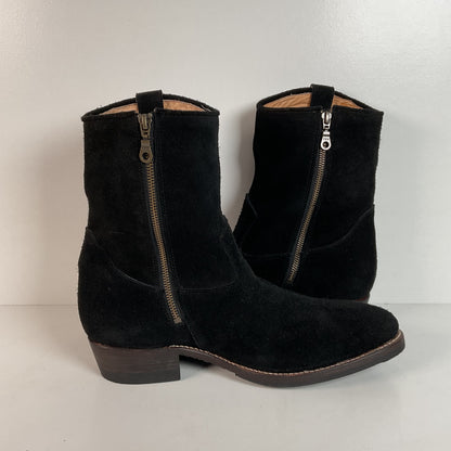 Santa Rosa Brand Cowboy Boots | Rough Out Suede | Midnight Black | Men’s 11.5
