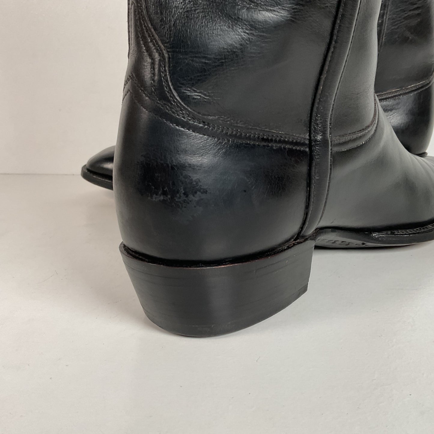 Vintage Lucchese French Toe Cowboy Boots | Black Calf | USA Made | Men’s 11 C