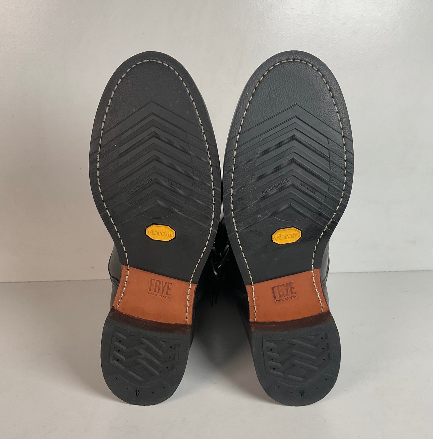 Frye John Addison Engineer Boots 11.5 M USA Made Black Calf