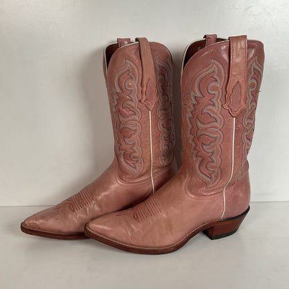 Tony Lama Dusty Pink Cowgirl Boots 7.5 B Distressed