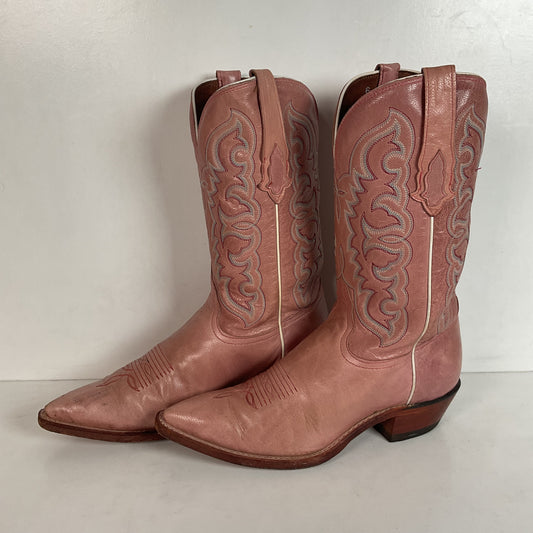 Tony Lama Dusty Pink Cowgirl Boots 7.5 B Distressed