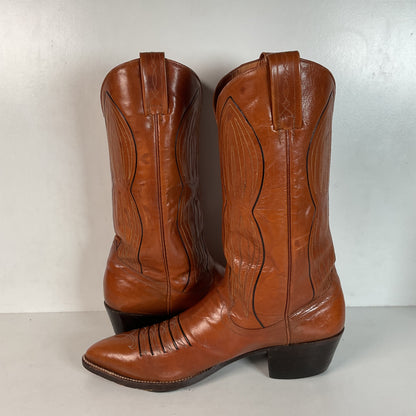 Vintage Dan Post Line Dancing Cowboy Boots 12 B Made in Spain