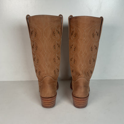 Frye Austin Cowgirl Boots 6 M Tooled Flower Inlay USA Made