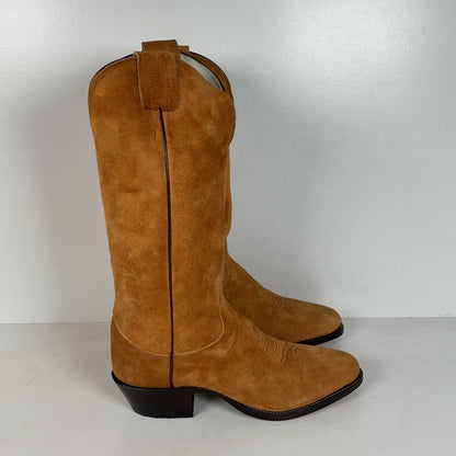 Olathe Full Rough Out Suede Cowboy Boots | USA Made | Men’s 9 B | Women’s 10