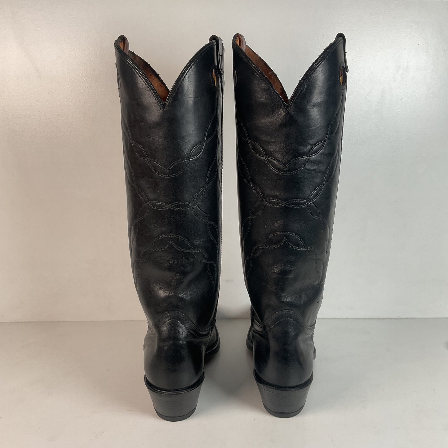 Vintage Double H Tall Buckaroo Cowboy Boots 11 D Old Label USA Made