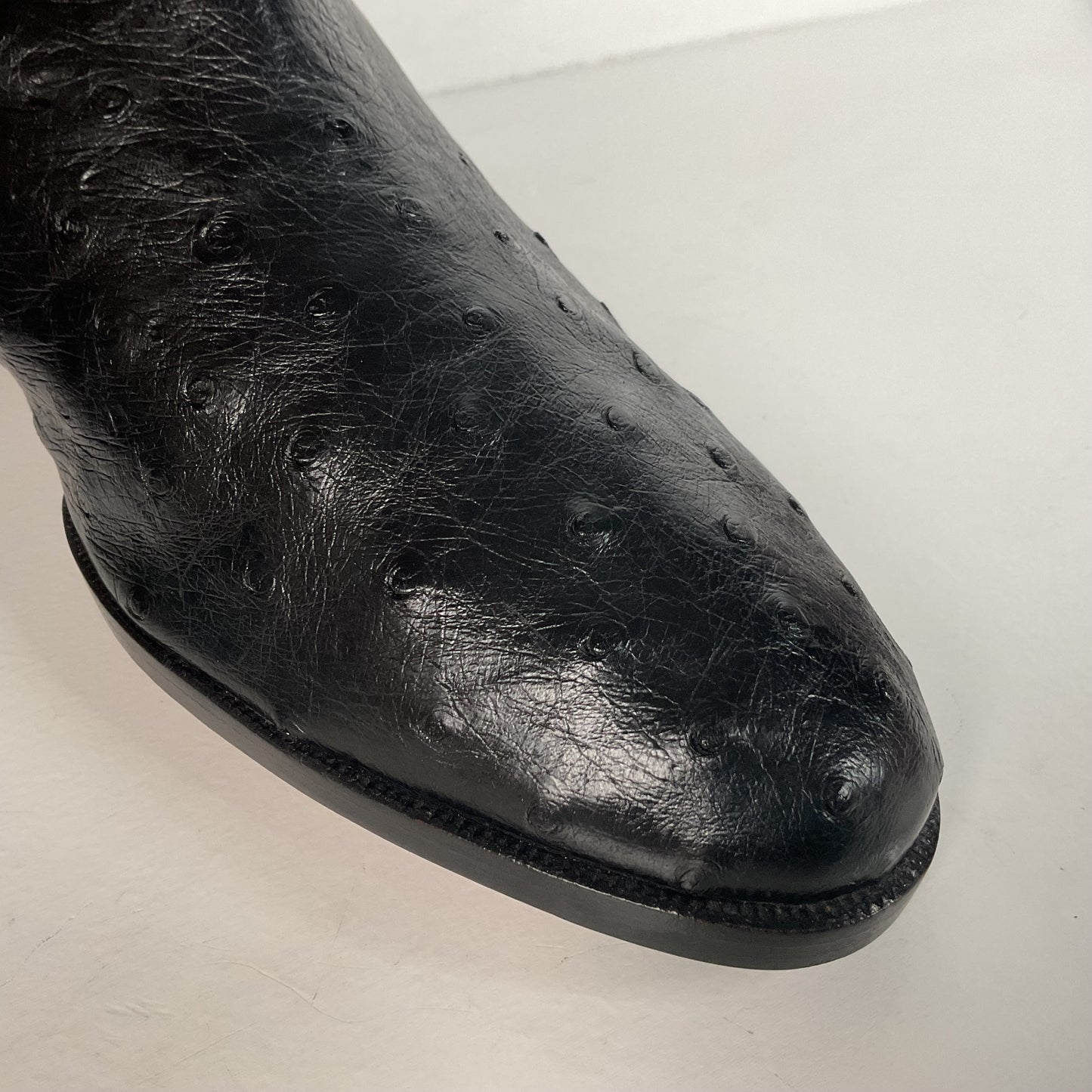 Vintage Lorenzo Banfi Ostrich Quill Bucket Boots | Tooled | Exotic | Men’s 9 M