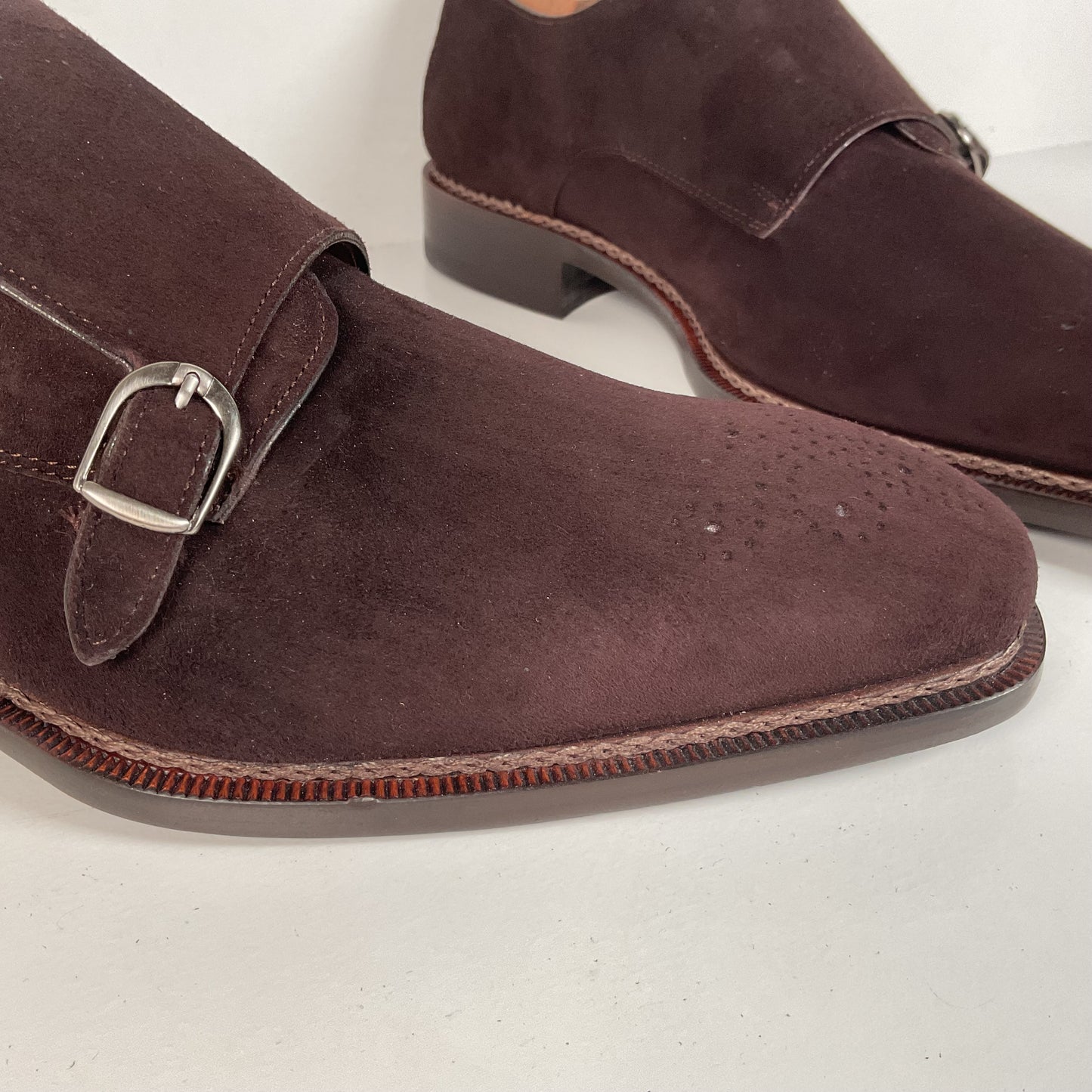 Mezlan Double Monk Strap Shoes | Custom | Nubuck Suede | Brown | Men’s 10.5 M