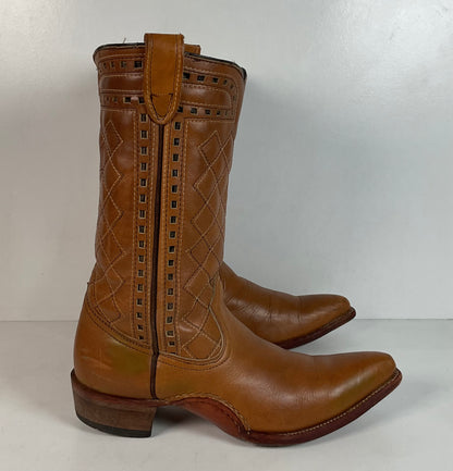 Vintage Patchwork Cowboy Boots | Quilted | 1960s-1970s | Men’s 10 E