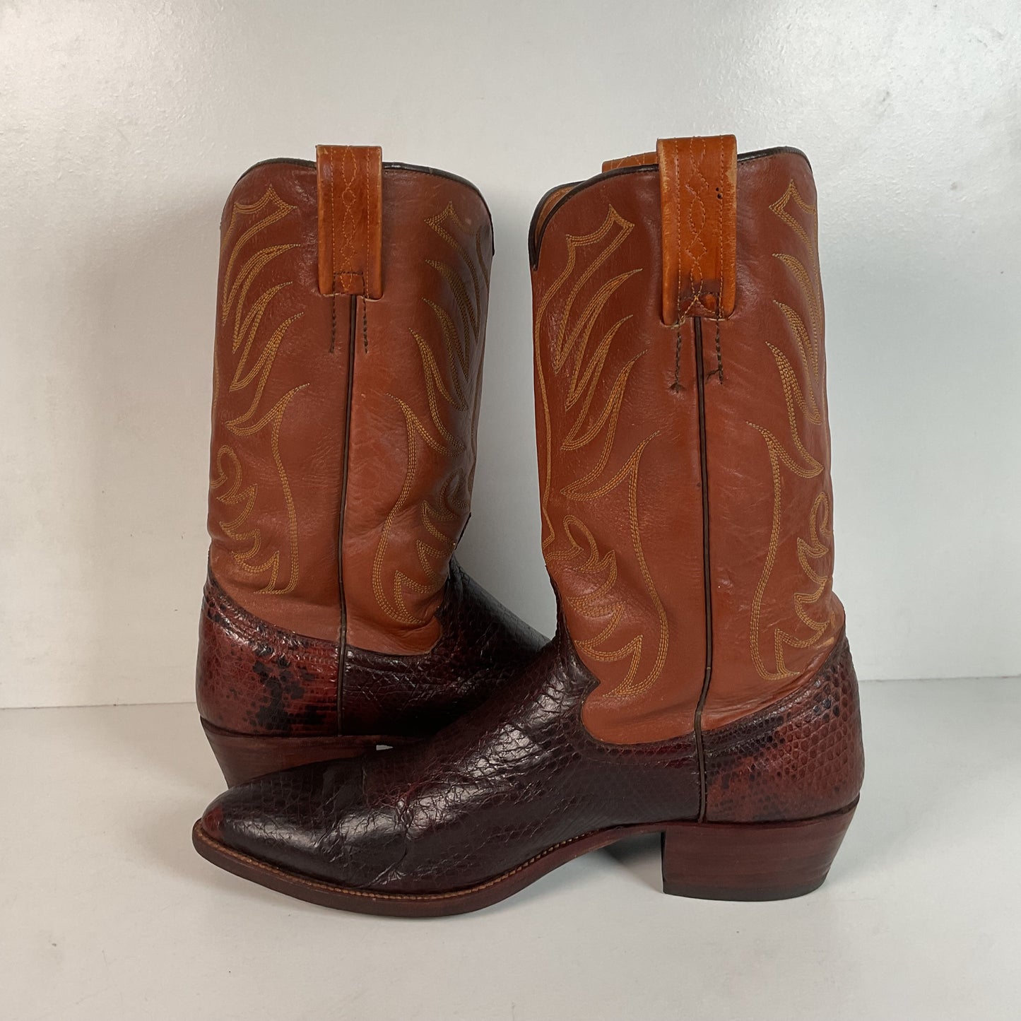 Vintage W.B. Masterson Wrangler Cowboy Boots 12 B (Narrow) Dress Lizard Cut