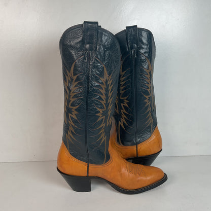 Vintage Nocona Butterscotch Cowgirl Boots 7 B USA Made
