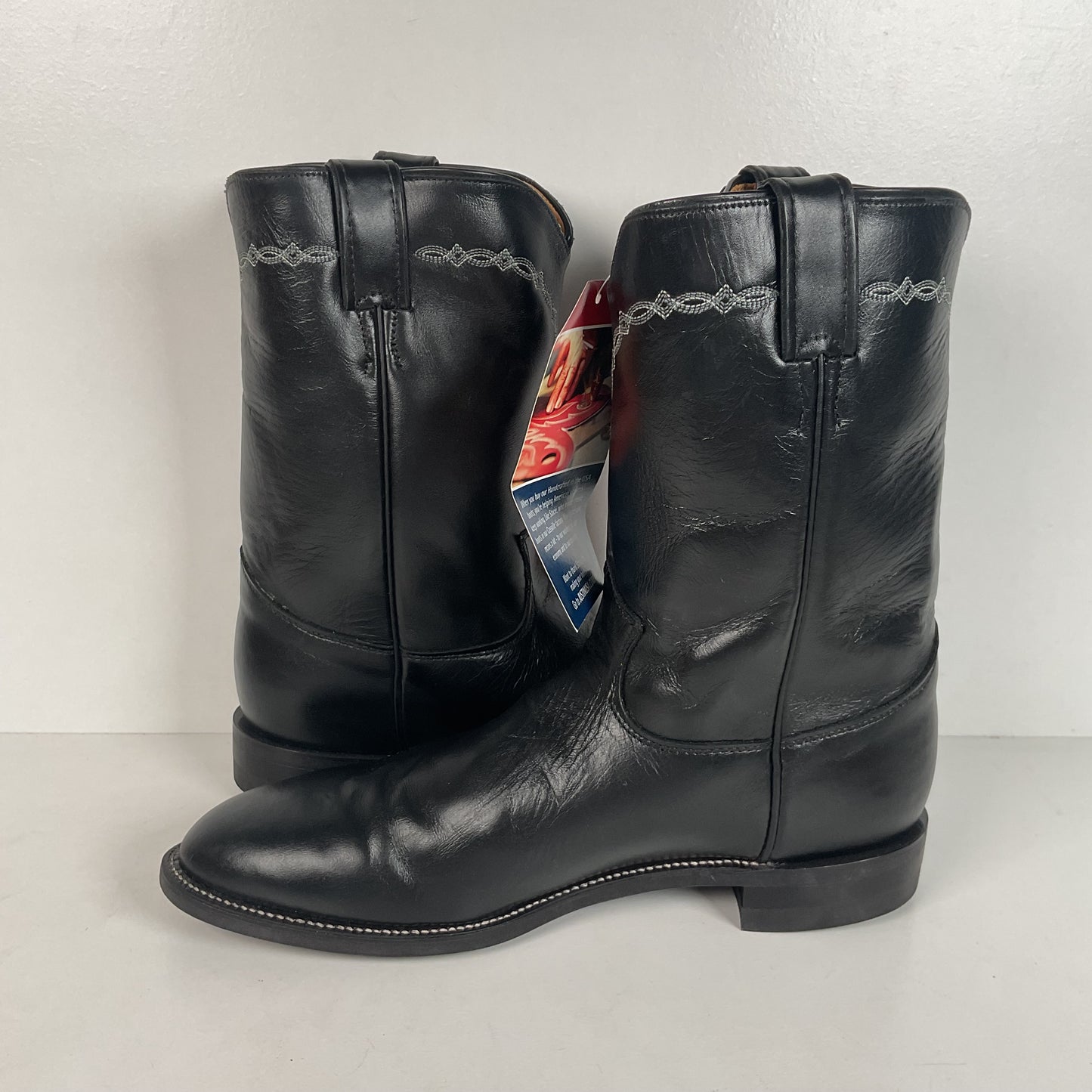 Justin Classic Roper Boots | Black | USA Made | Men’s 11.5 D
