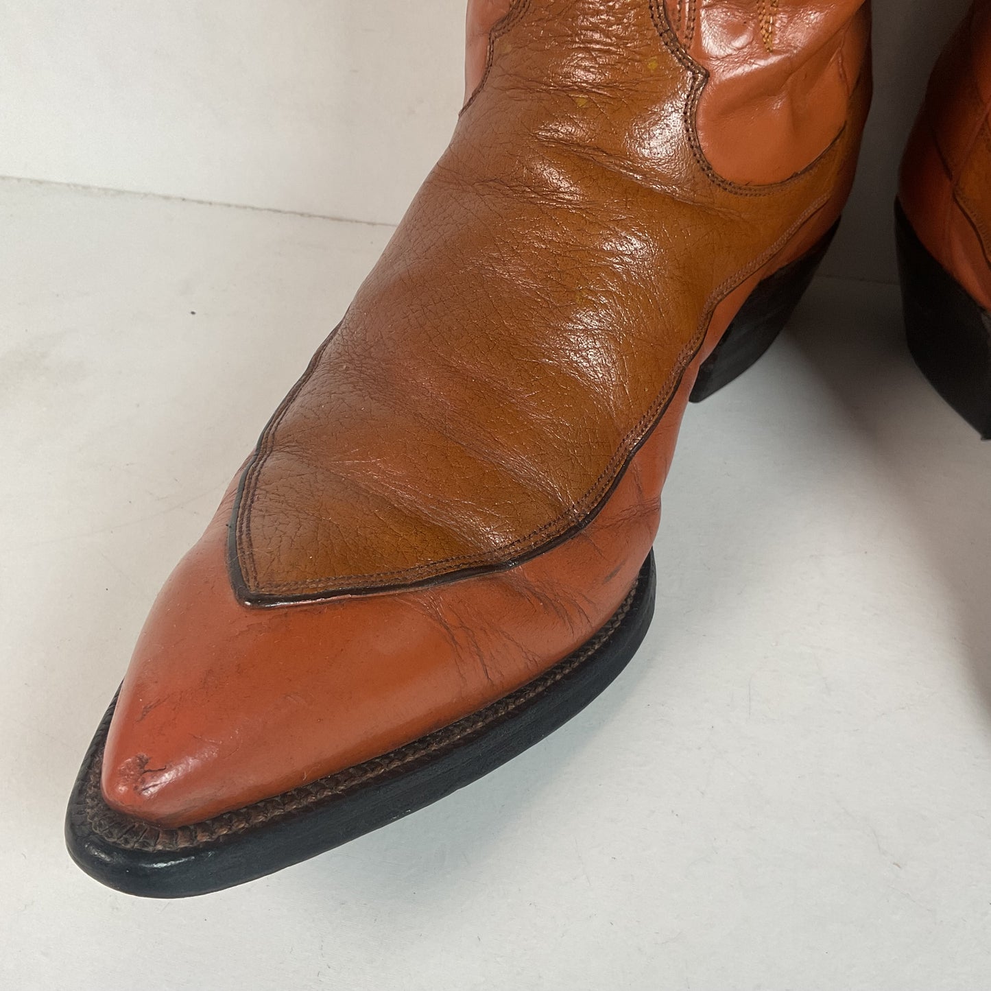 Vintage Justin Algonquin Toe Cowboy Boots | Old Fort Worth Label | Men’s 10.5 D