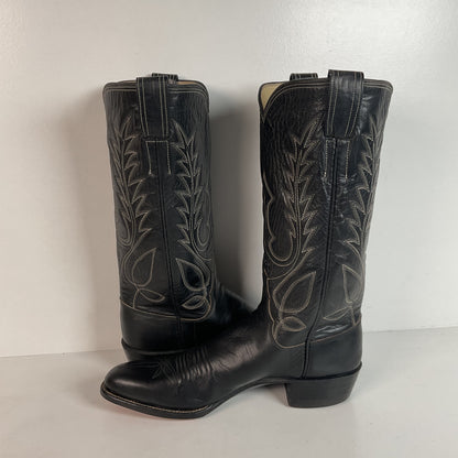 M.L. Leddy & Sons Cowgirl Boots | Black Calf | Custom | Women’s 6.5 AA