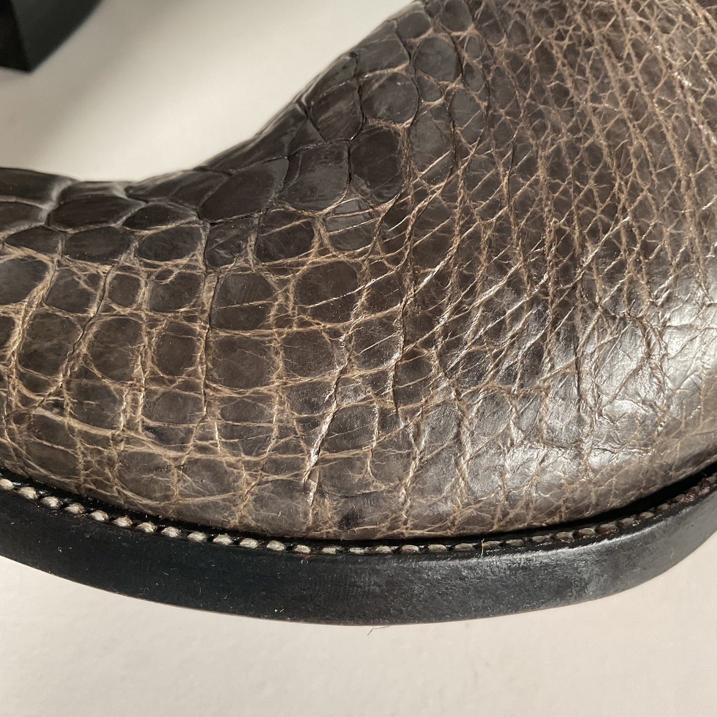 Vintage Exotic Cowboy Boots | Pre Ban | Grey | Wide | Men’s 10