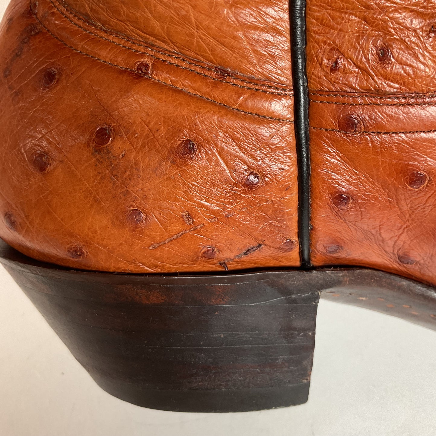 Custom Full Ostrich Quill Cowboy Boots 10 Wide Exotic Mule Ear