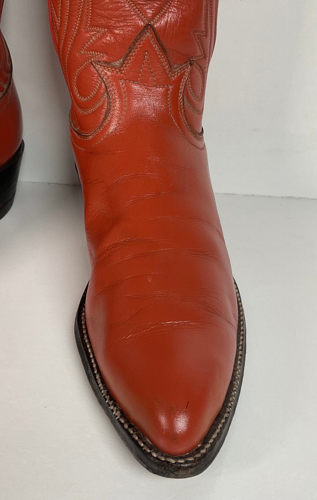 Vintage Tony Lama Cowboy Boots | Gold Label | Tooled Inlay | 6.5 C | Women’s 7.5