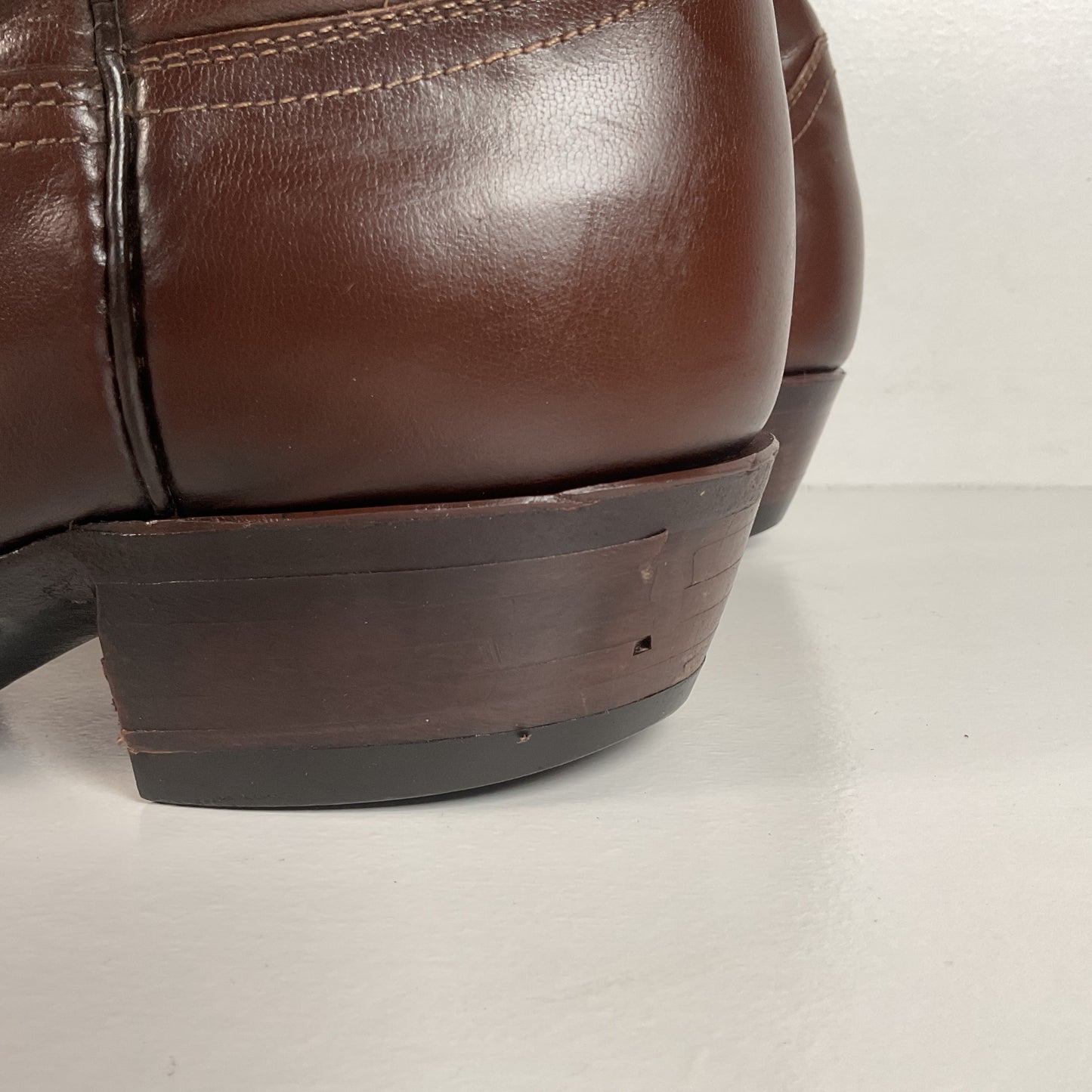 Vintage Justin Cowboy Boots | Brown Calf | Tooled Inlays | USA Made | Men’s 10 D