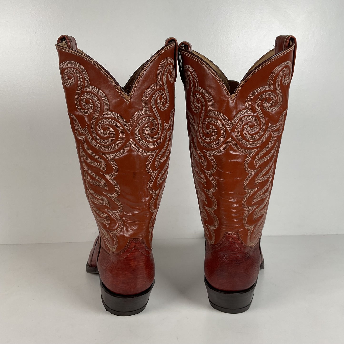 Vintage Tony Lama Teju Lizard Cowboy Boots | Gold Label | Narrow | Men’s 9.5 B