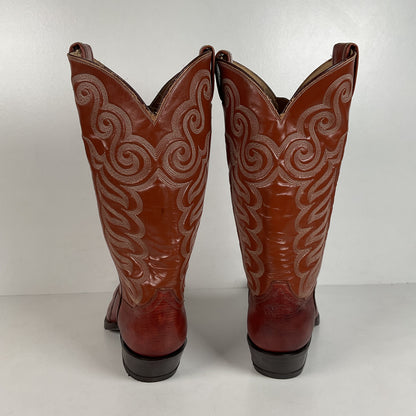Vintage Tony Lama Teju Lizard Cowboy Boots | Gold Label | Narrow | Men’s 9.5 B