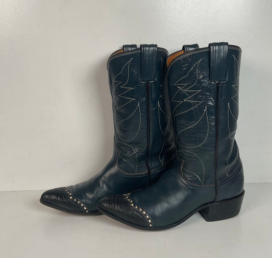 Vintage Tony Lama Cowgirl Boots | Lizard Tip | Gold Label | Men’s 6 A | Women’s 7
