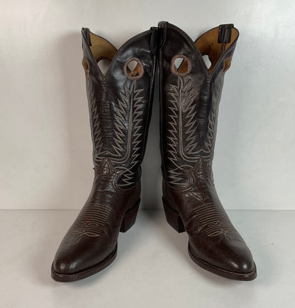 Vintage Tony Lama Caribou Cowboy Boots 8.5 EE Gold Label Exotic Buckaroo