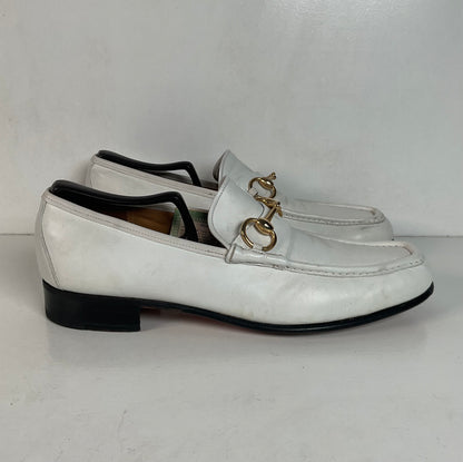Vintage Johnston Murphy Aristocraft White Moccasin Loafers 10.5 Narrow USA Made