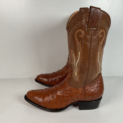 Vintage Bull Rider Full Ostrich Quill Cowboy Boots | Exotic | Men’s 9.5 EE