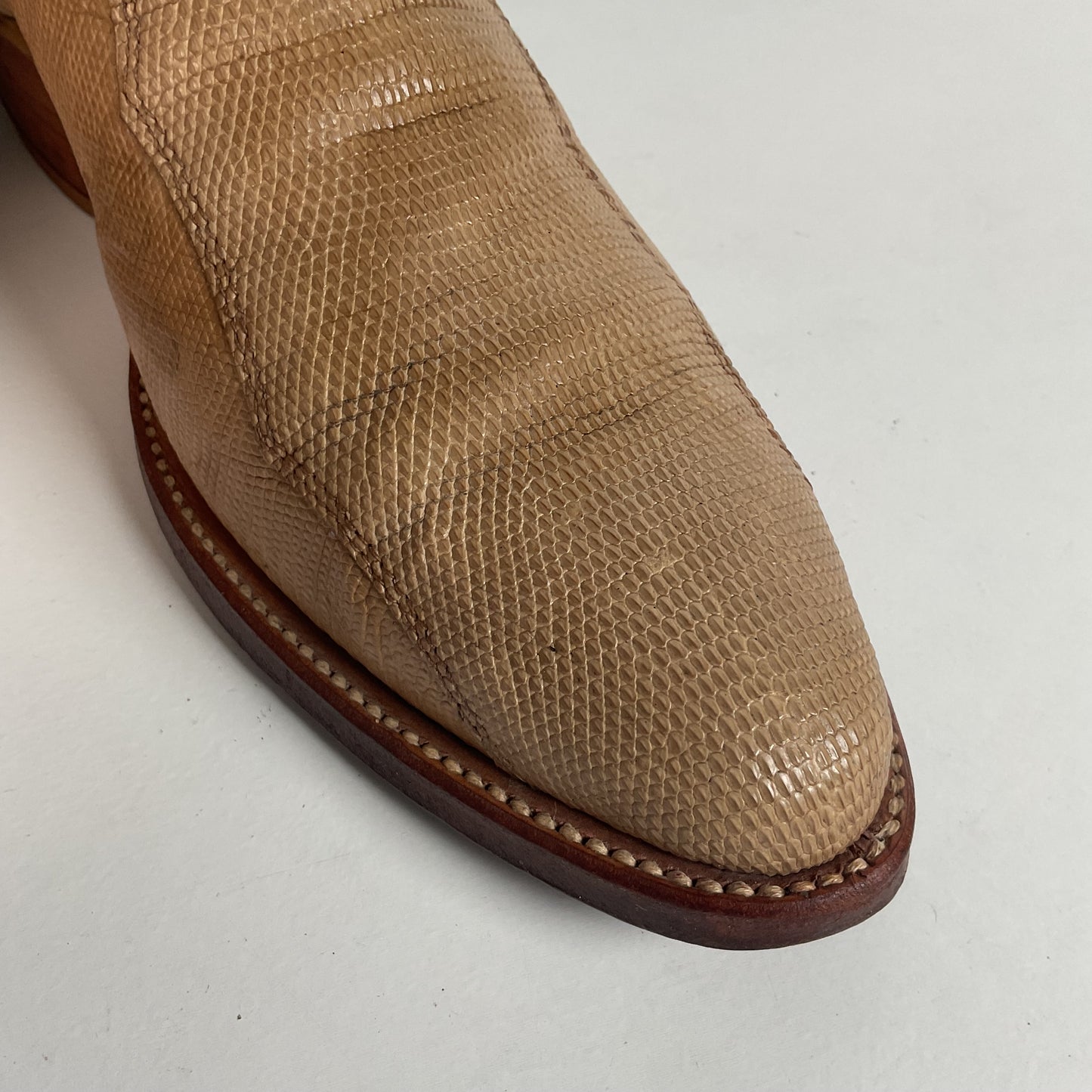 Vintage Dan Post Monitor Lizard Cowboy Boots | Golden Spur Collection | Blonde | 10 D