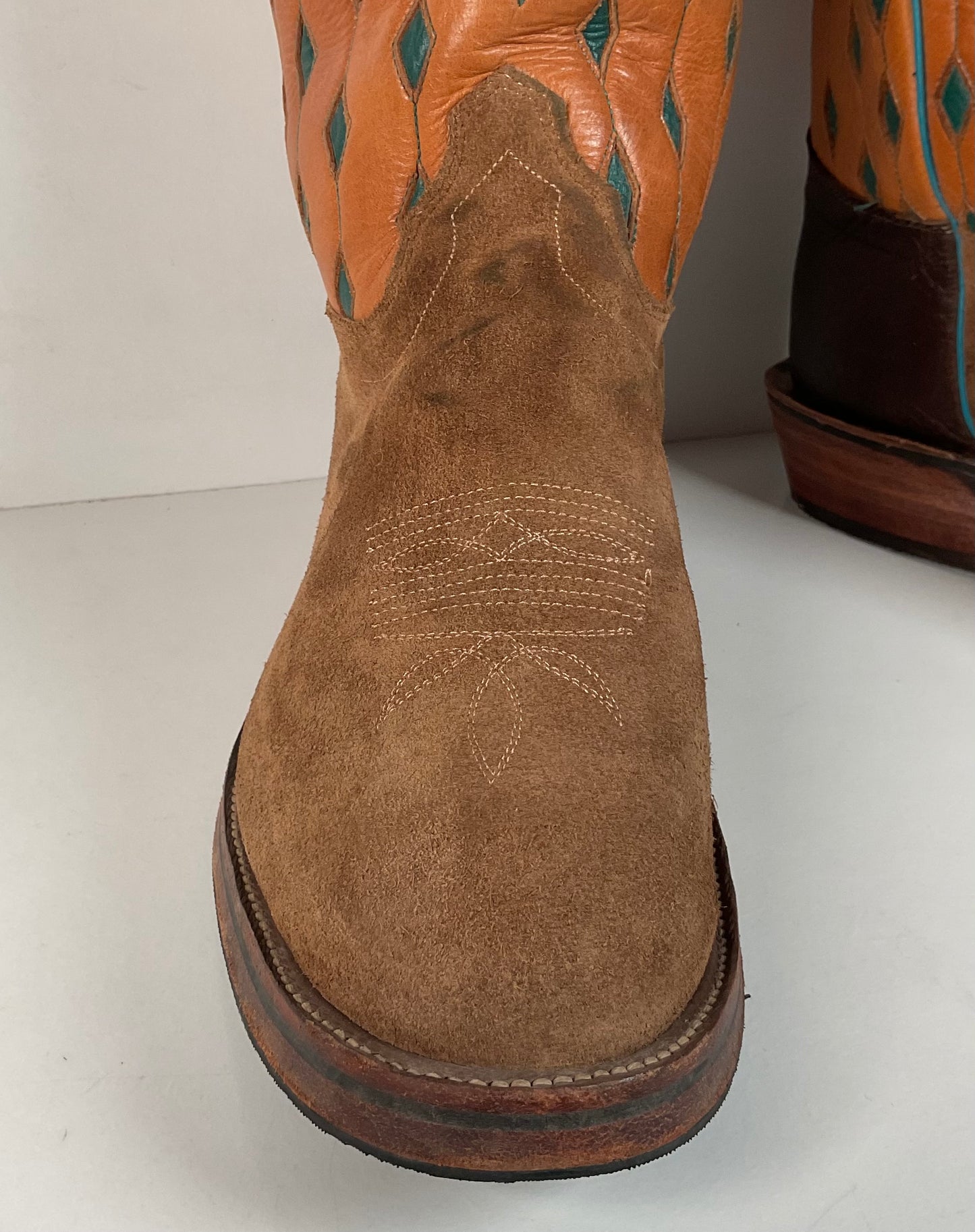 Olathe Buckaroo Cowboy Boots | Suede | USA Made | Men’s 14 EEE