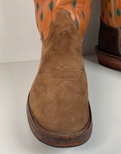 Olathe Buckaroo Cowboy Boots | Suede | USA Made | Men’s 14 EEE