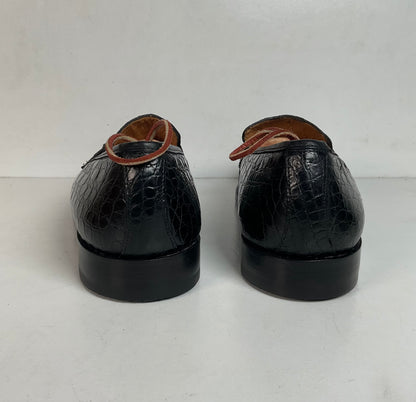 Zelli Franco Crocodile Tassel Loafer | Black | 12 M