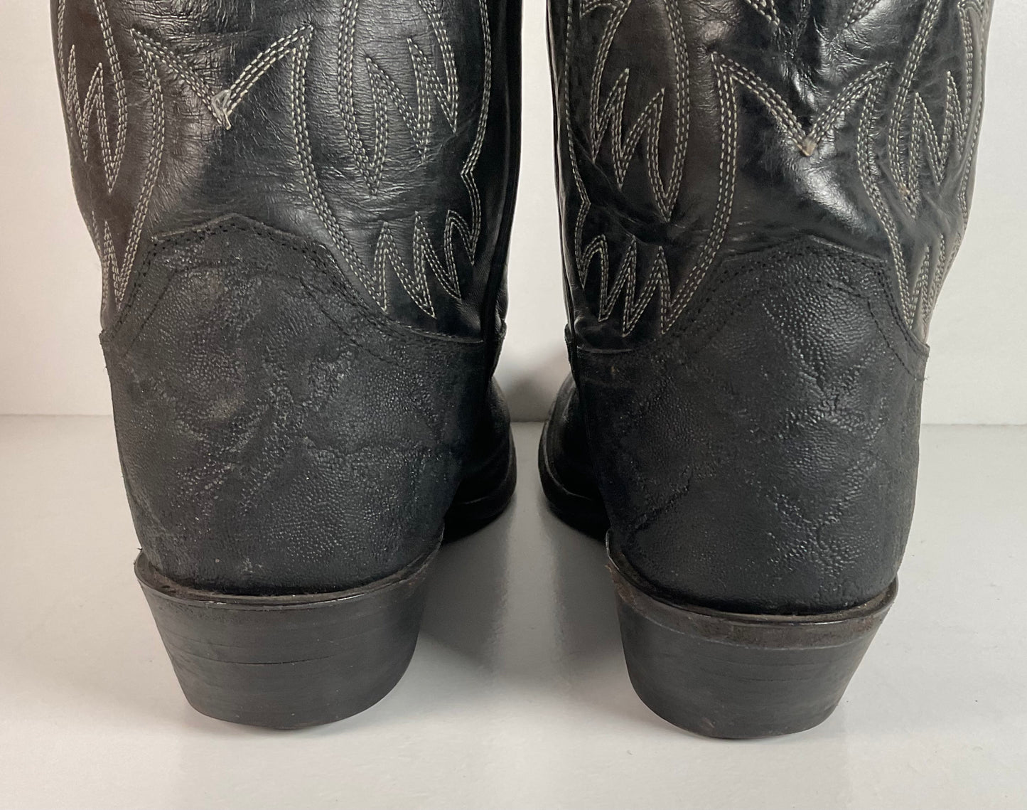 Justin Faux Elephant Print On Cowhide Buckaroo Cowboy Boots 10 D Punchy