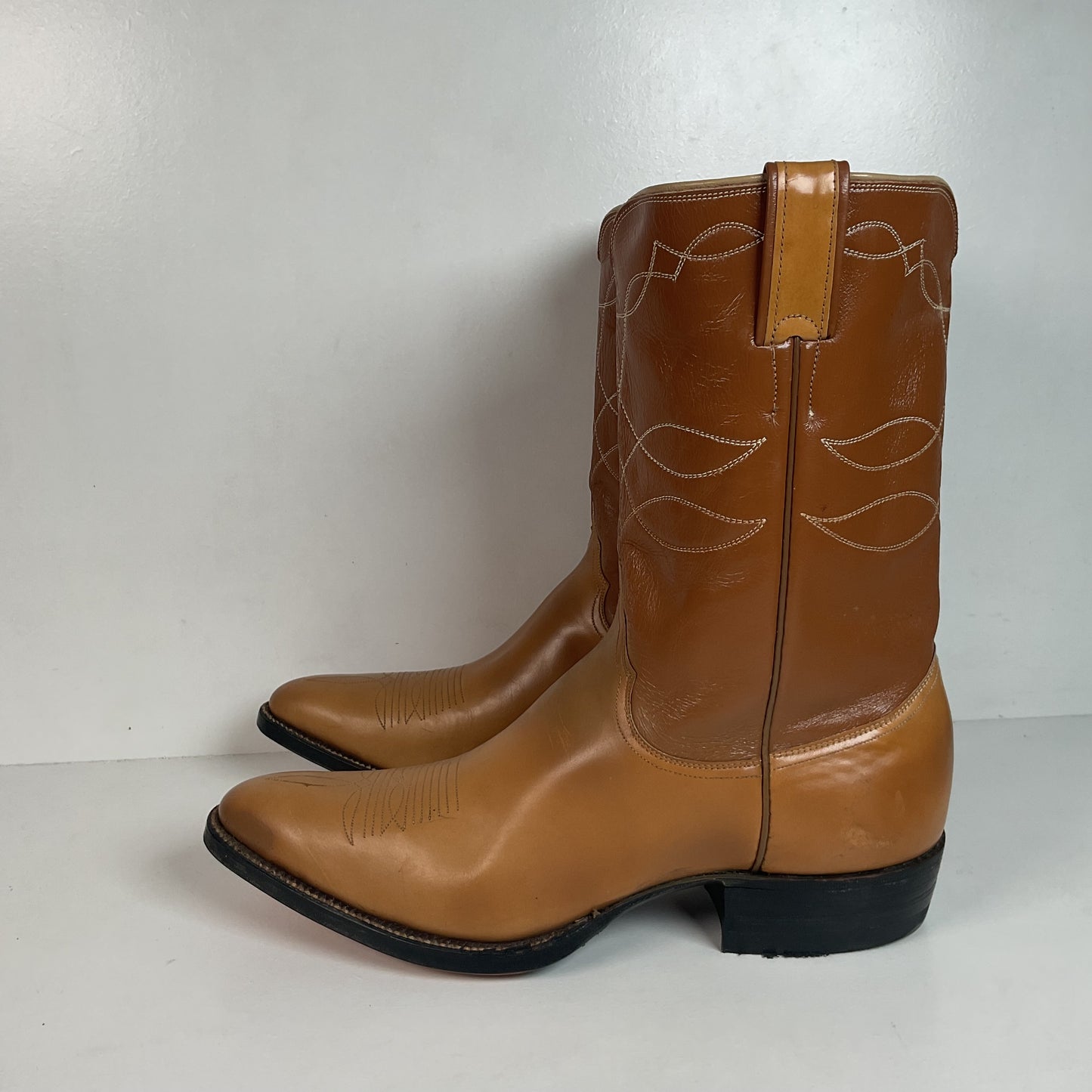 Vintage 1960s Justin Cowboy Boots 11.5 D Hand Lasted Old Fort Worth Label