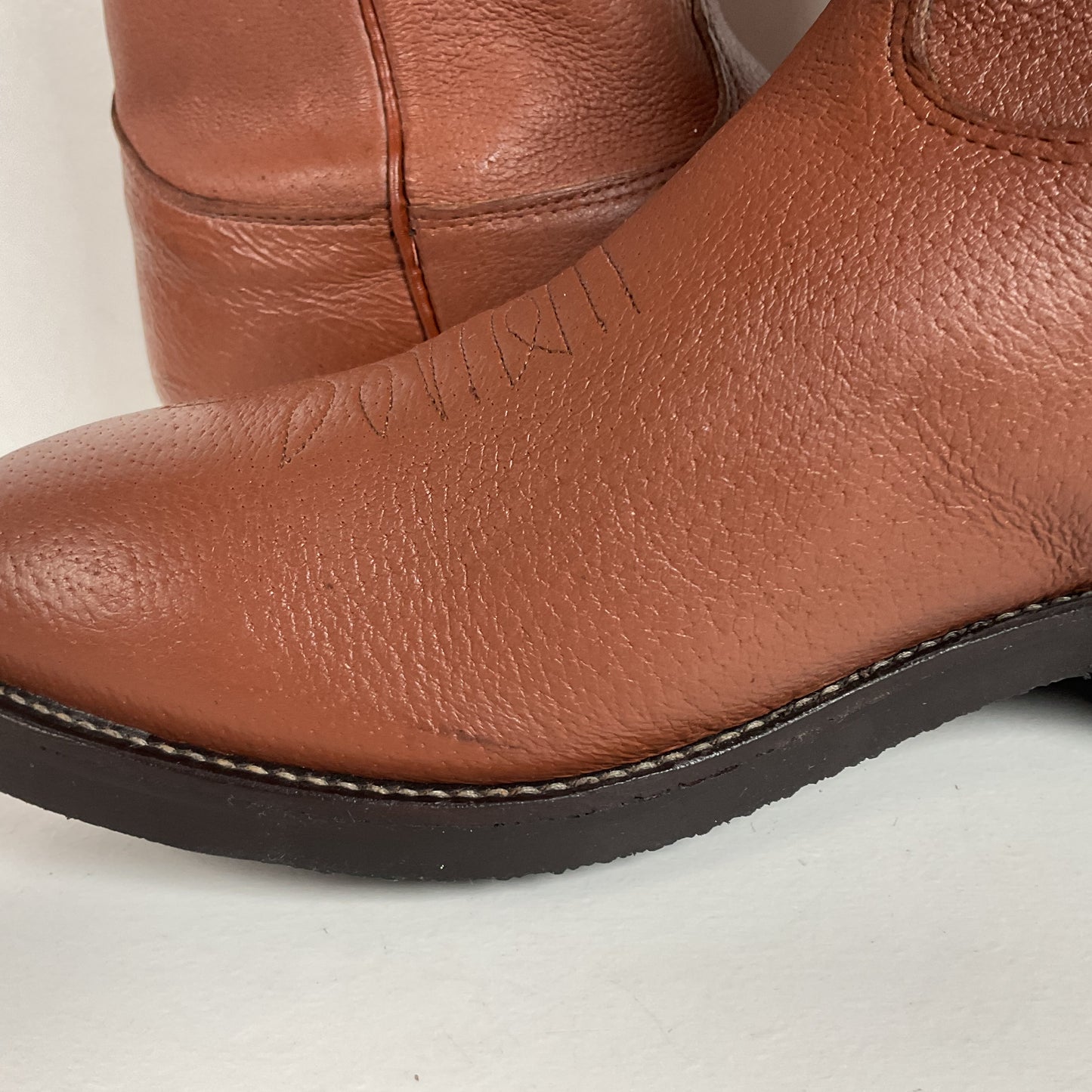 Vintage Nocona Pig Skin Cowboy Boots | Rust Brown | USA Made | Men’s 10 EEE