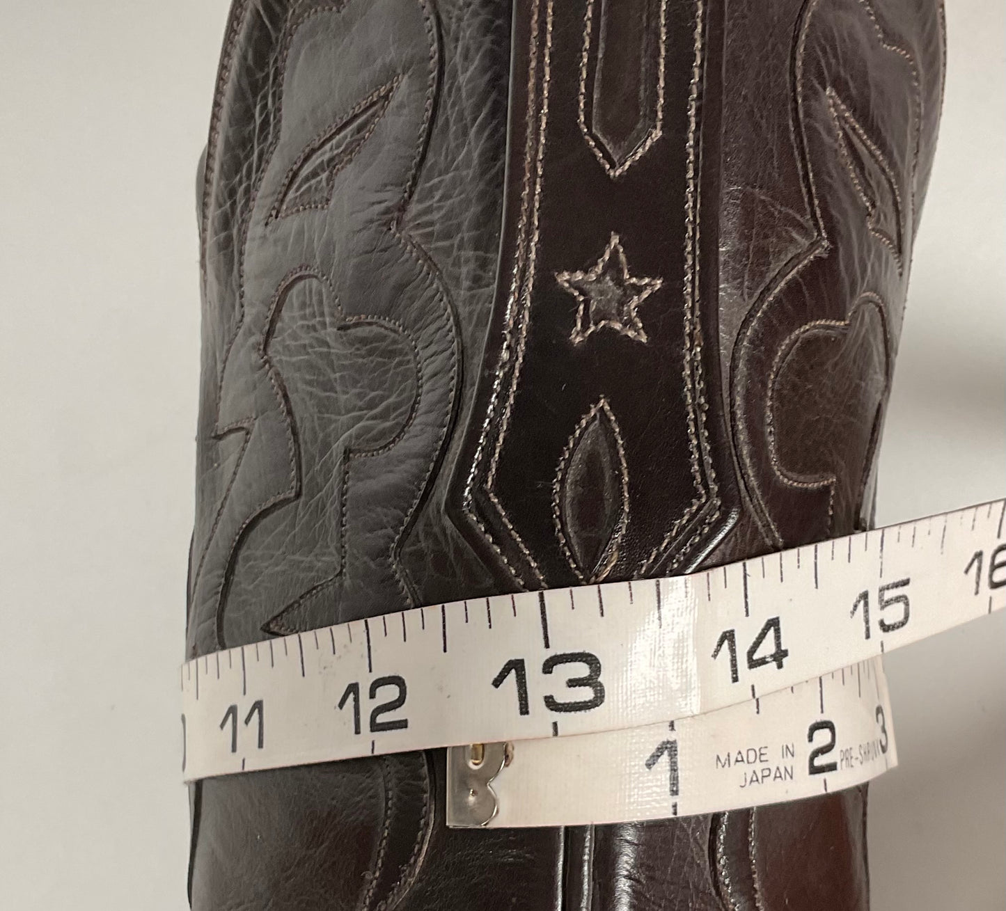 J.B. Hill for M.L. Leddy | Calfskin Cowgirl Boots | Dark Brown | Women’s 7 B