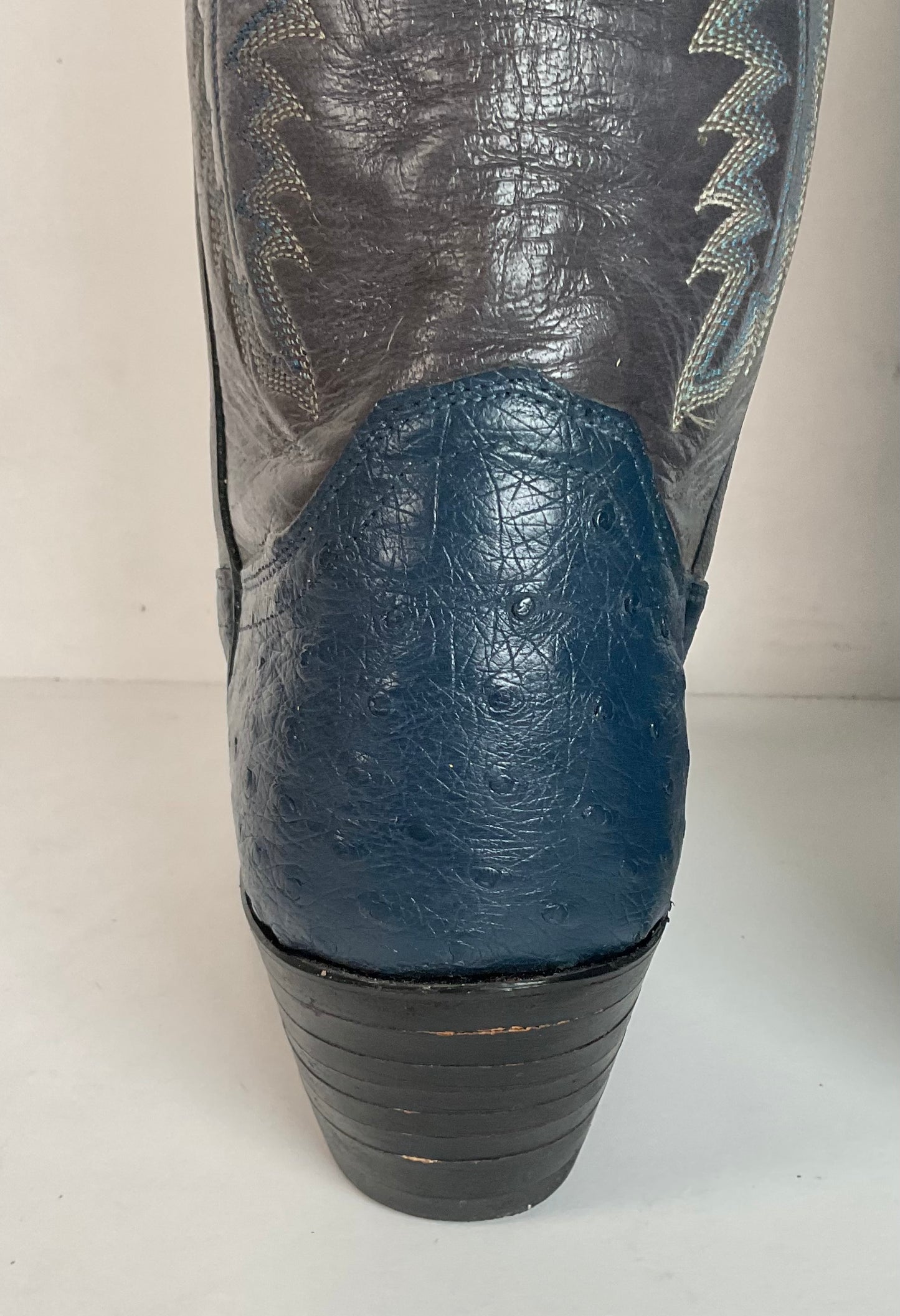 Vintage Justin Ostrich Quill Cowgirl Boots | USA Made | Royal Blue | Women’s 6.5 B