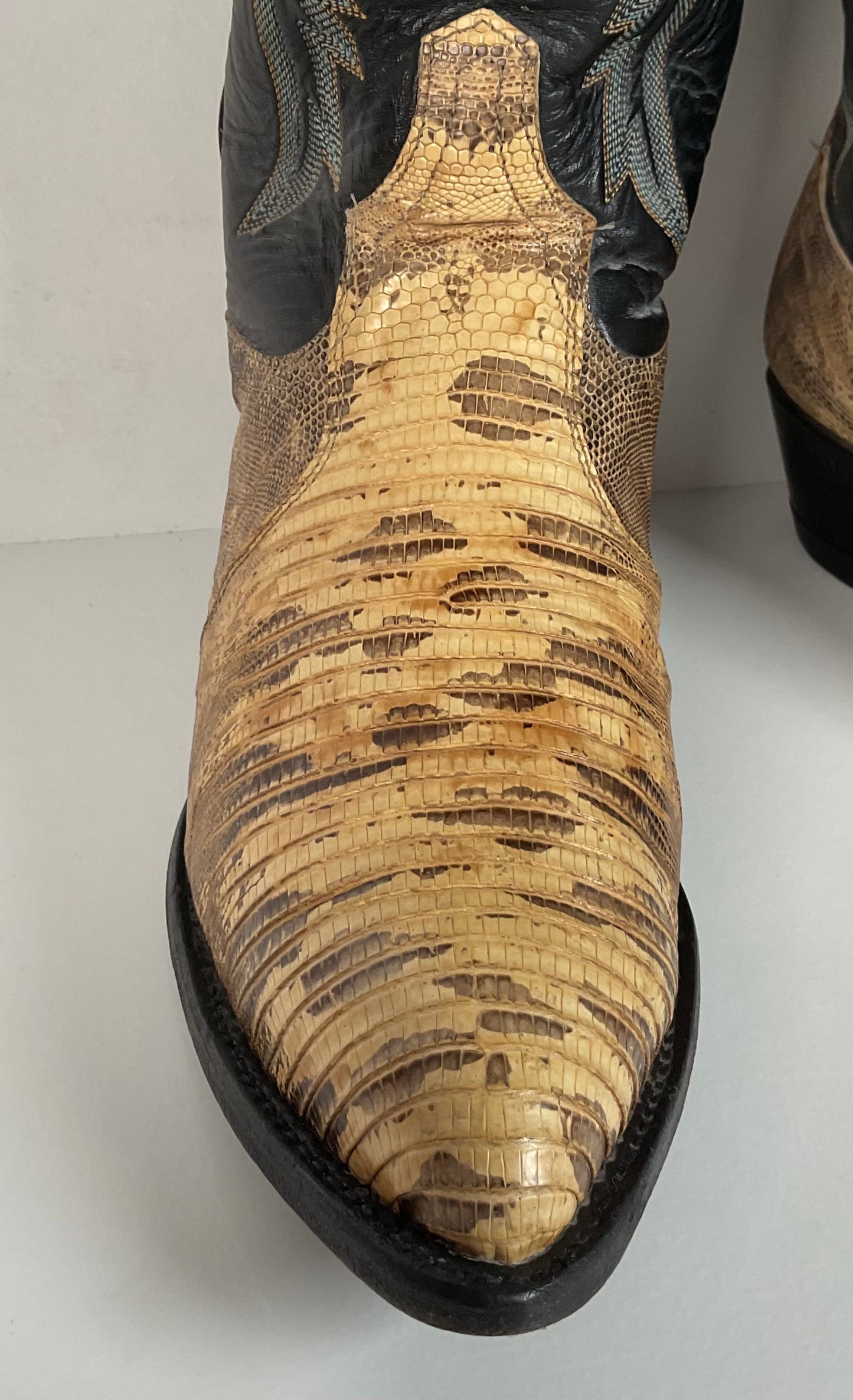 Vintage Tony Lama Cowboy Boots | Natural Teju Lizard | USA Made | Men’s 9 D