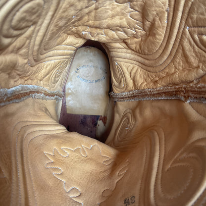 Custom Smooth Ostrich Cowboy Boots | Exotic | Tooled Inlay | Men’s 8.5