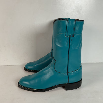 Justin Cowgirl Roper Boots | USA Made | Teal | Women’s 7 C