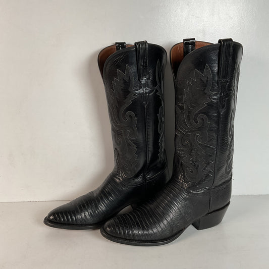 Vintage Lucchese Handmade Cowgirl Boots | Lizard Teju | 8 B