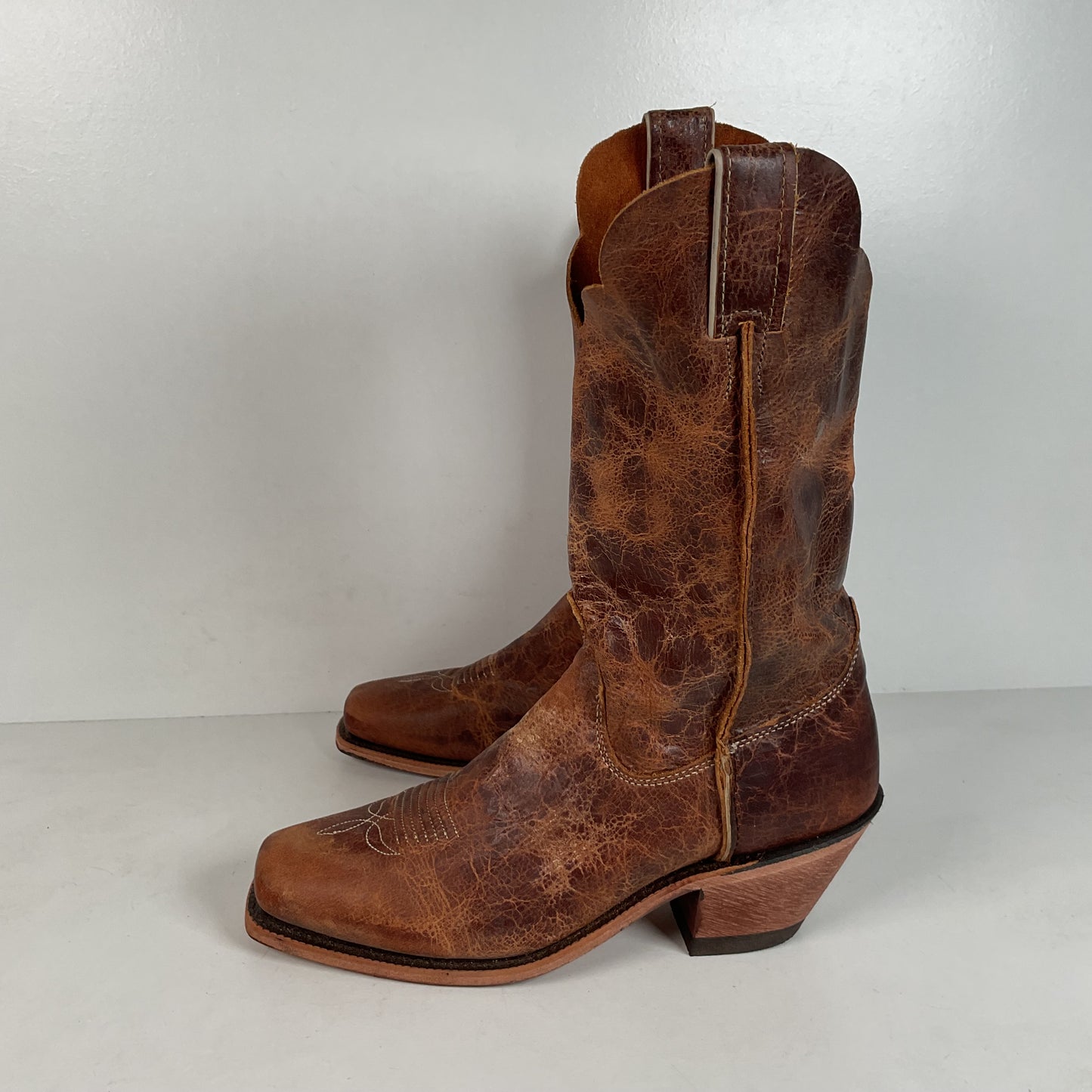 Justin Bent Rail Cowgirl Boots | Tan Road | USA Made | Women’s 9 B