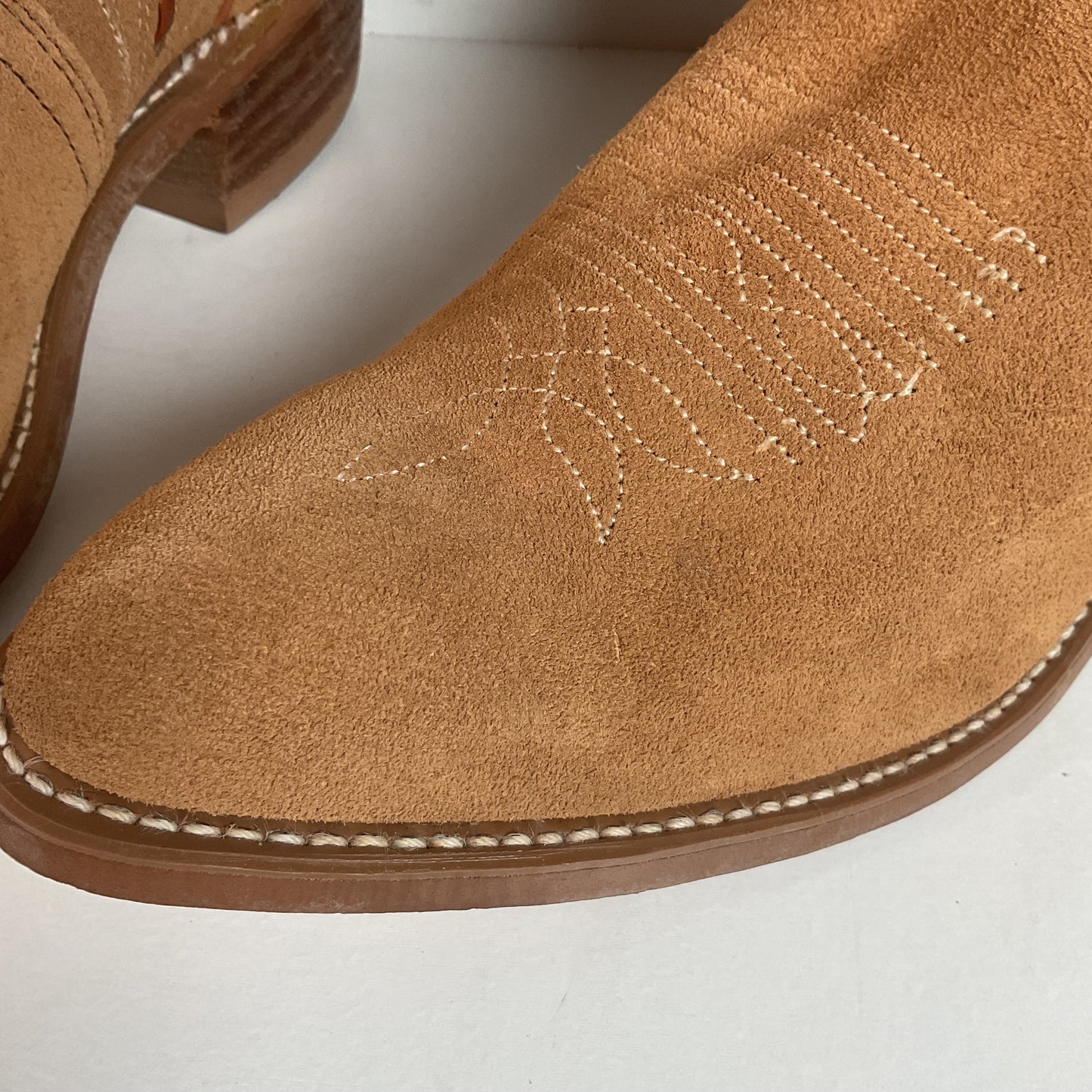 Vintage Sears Suede Cowboy Boots | Rough Out | Buck Stitch | USA Made | 9 D