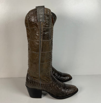 Vintage Nocona Full Python Cowgirl Boots | Snakeskin | Men’s 6 B | Women’s 7