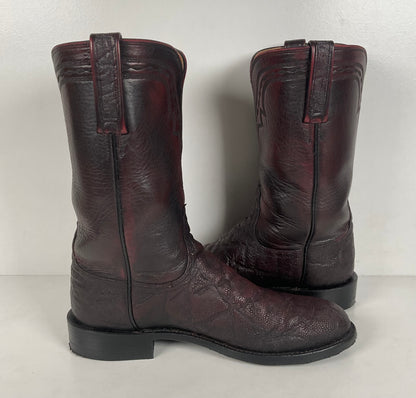 Lucchese 2000 Elephant Roper Boots | USA Made | Black Cherry | Men’s 8.5 D