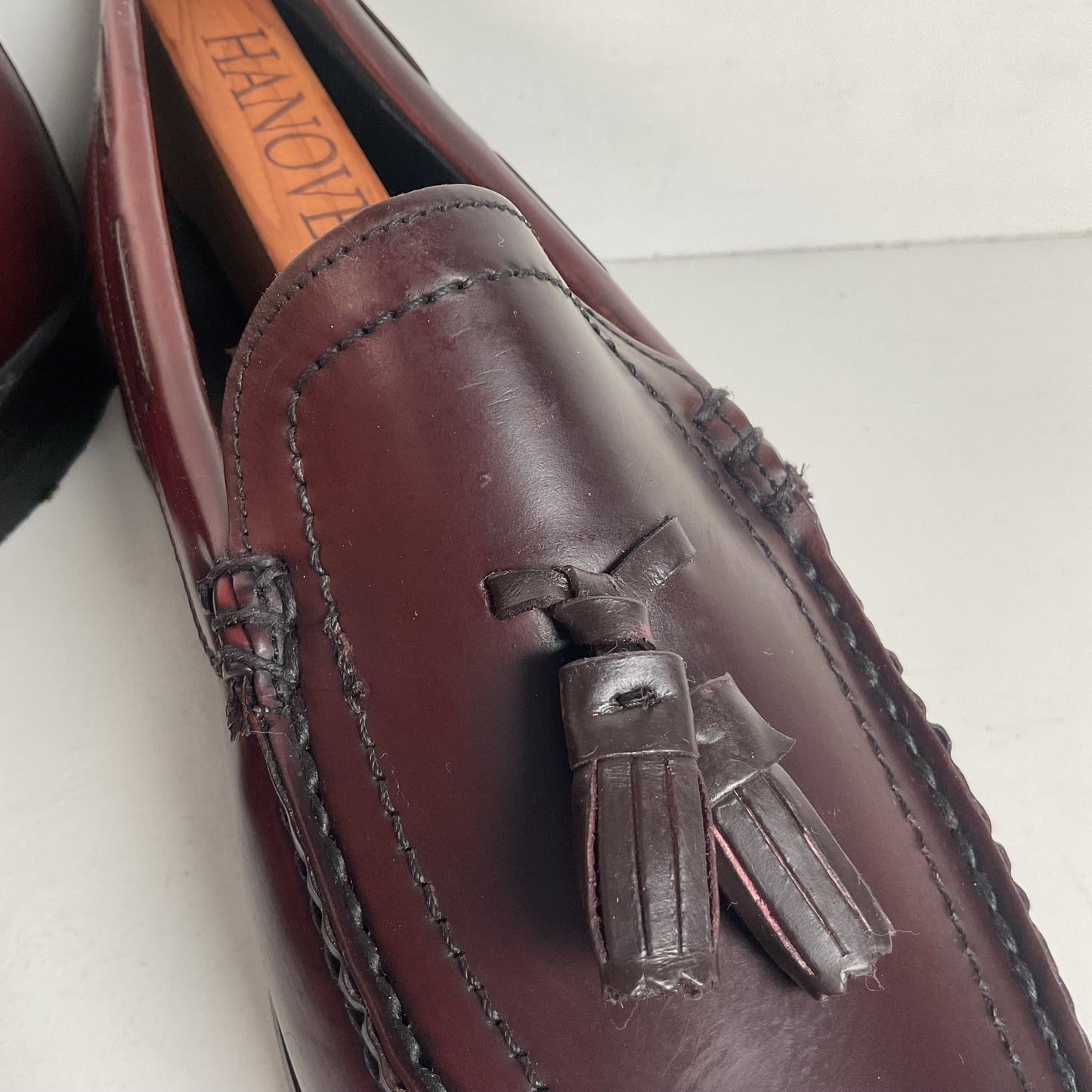 Vintage 1970s Hanover Handsewn Moccasin Loafers 10 D Genuine Shell Cordovan