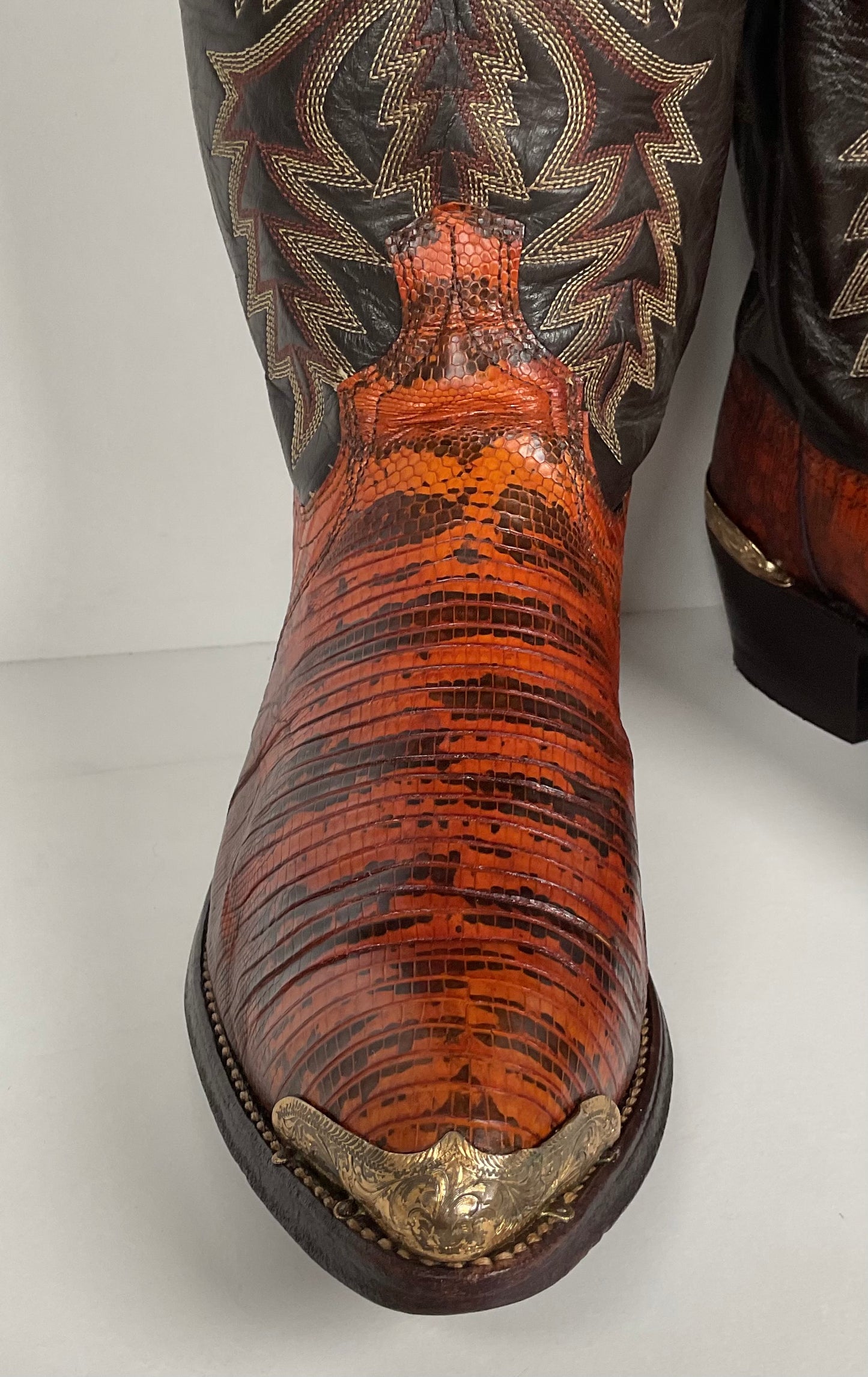Vintage Dan Post Teju Lizard Cowboy Boots | Natural Cut | USA Made | Men’s 8.5 B