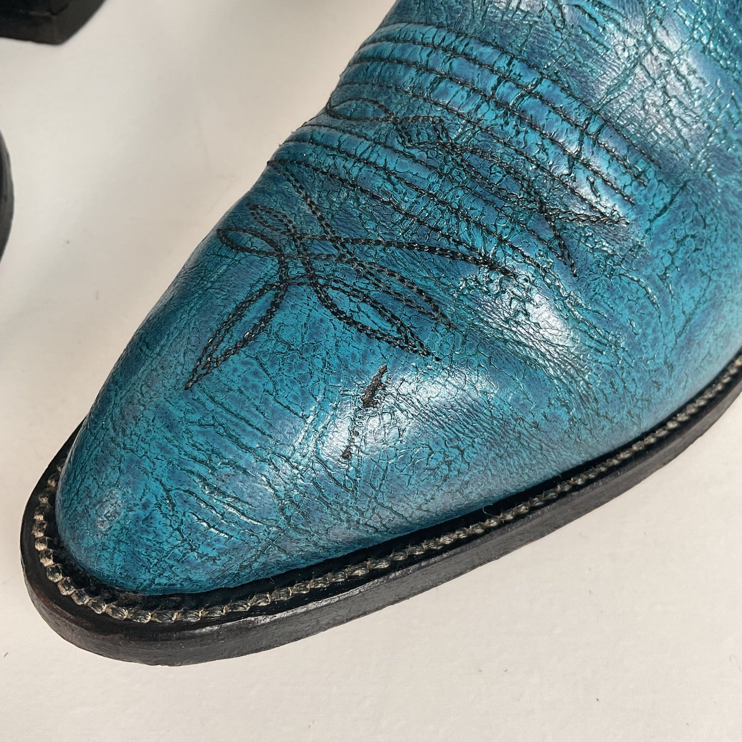 Vintage Hondo Antelope Cowboy Boots | Exotic | Powder Blue | Men’s 11 D