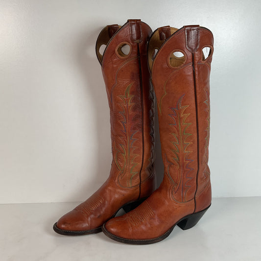 Vintage Tony Lama Buckaroo Boots | Rainbow Stitched | Men’s 8 A | Women’s 9