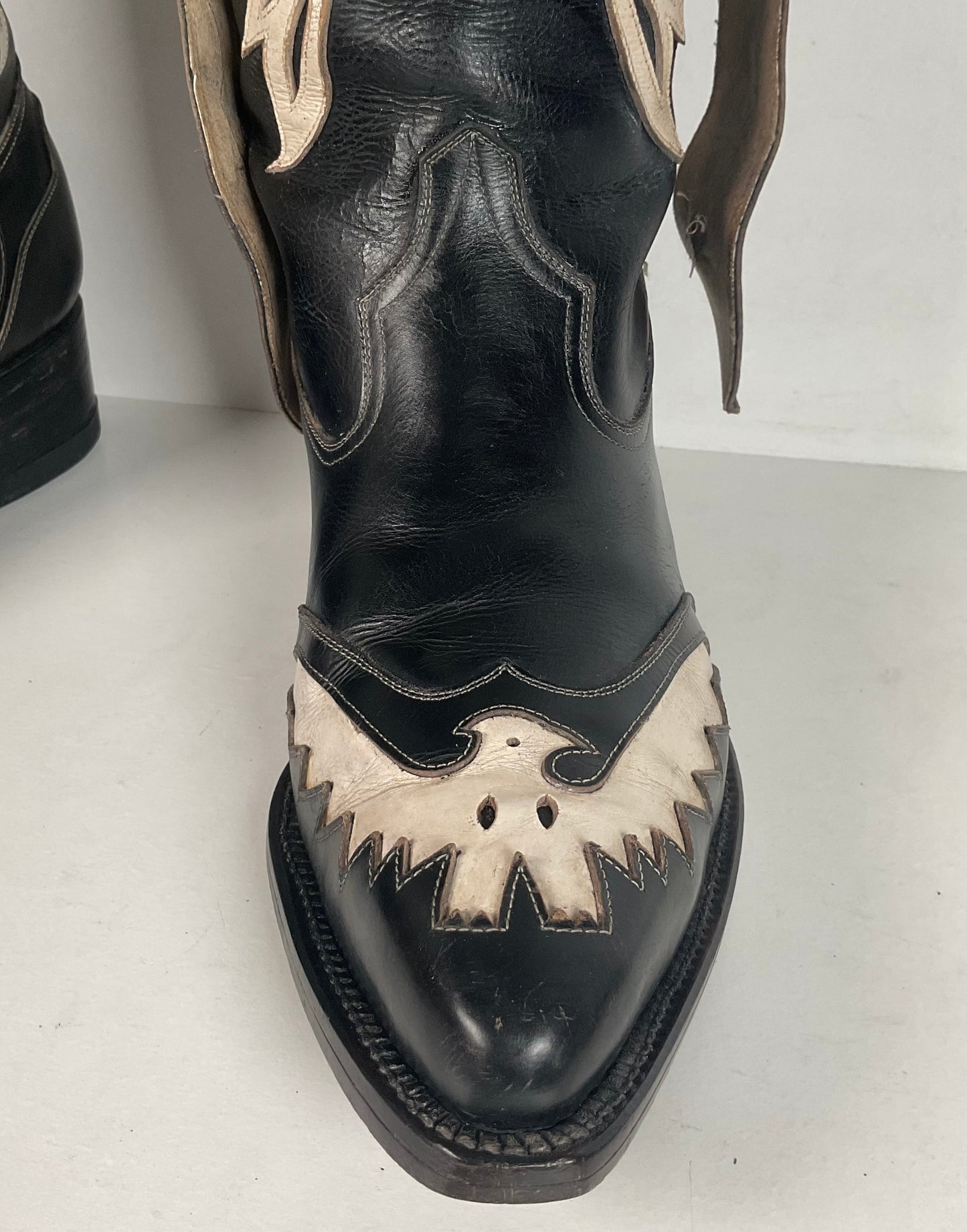 Vintage Thunderbird Cowboy Boots | Tooled Inlays | Mule Ear | 1960s | Men’s 9