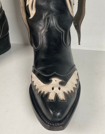 Vintage Thunderbird Cowboy Boots | Tooled Inlays | Mule Ear | 1960s | Men’s 9